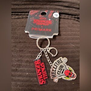 Stranger Things x Primark Enamel Keychain - Red, Silver & Multicolor